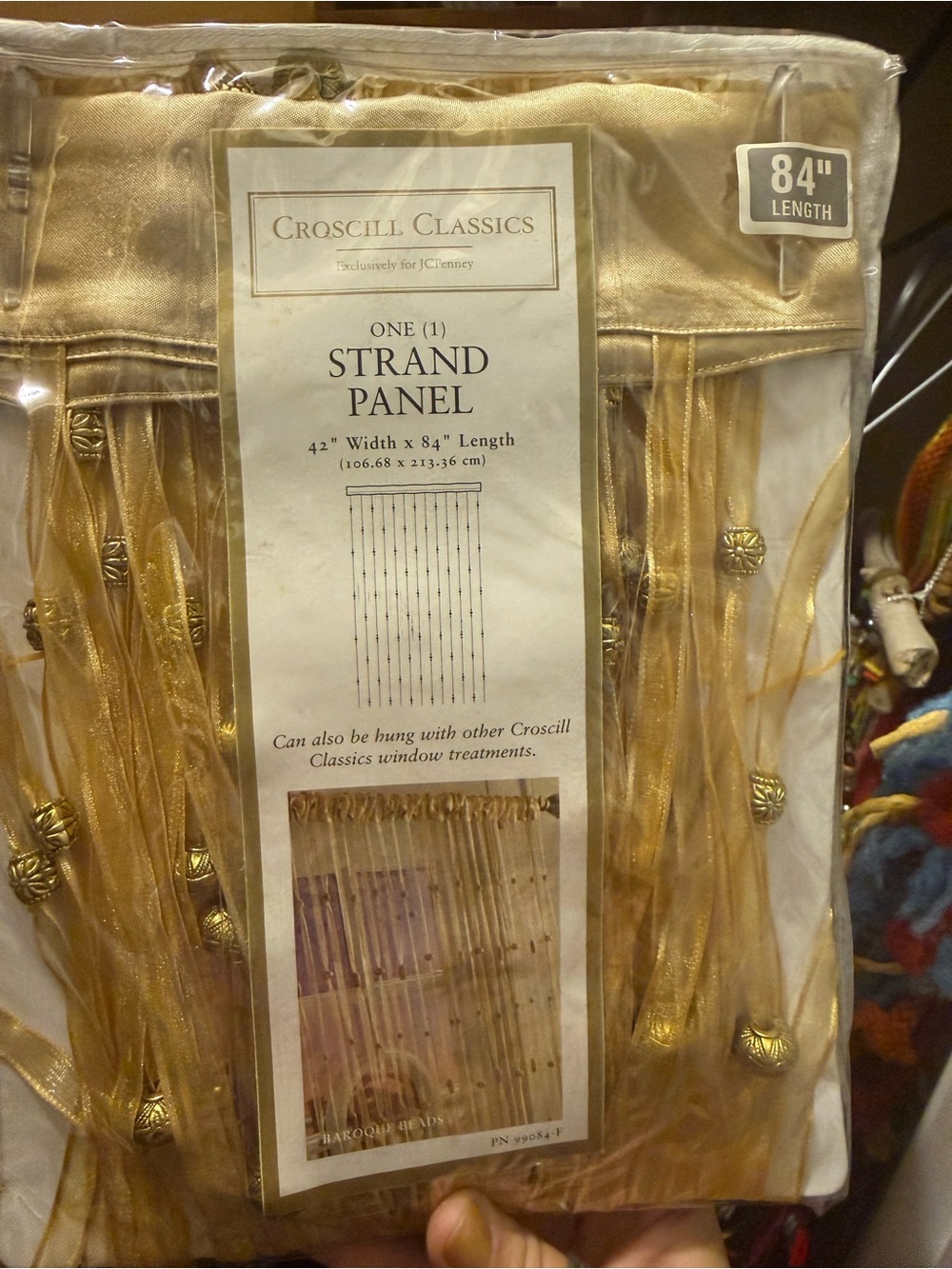 Croscill Classics Baroque Beads one strand String Bead panel window 42x84